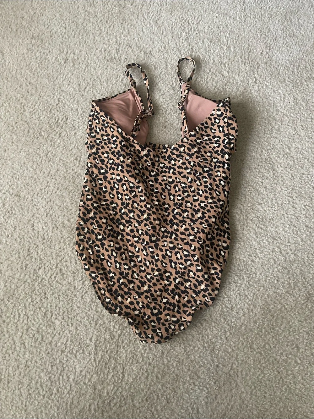 Aerie Leopard Print One-Piece Swimsuit with Waist Tie size Large - Picture 6 of 6